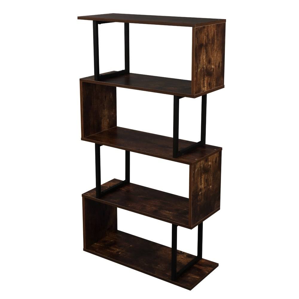 Metal Frame 4-Tier Bookcase Storage Shelf W78797