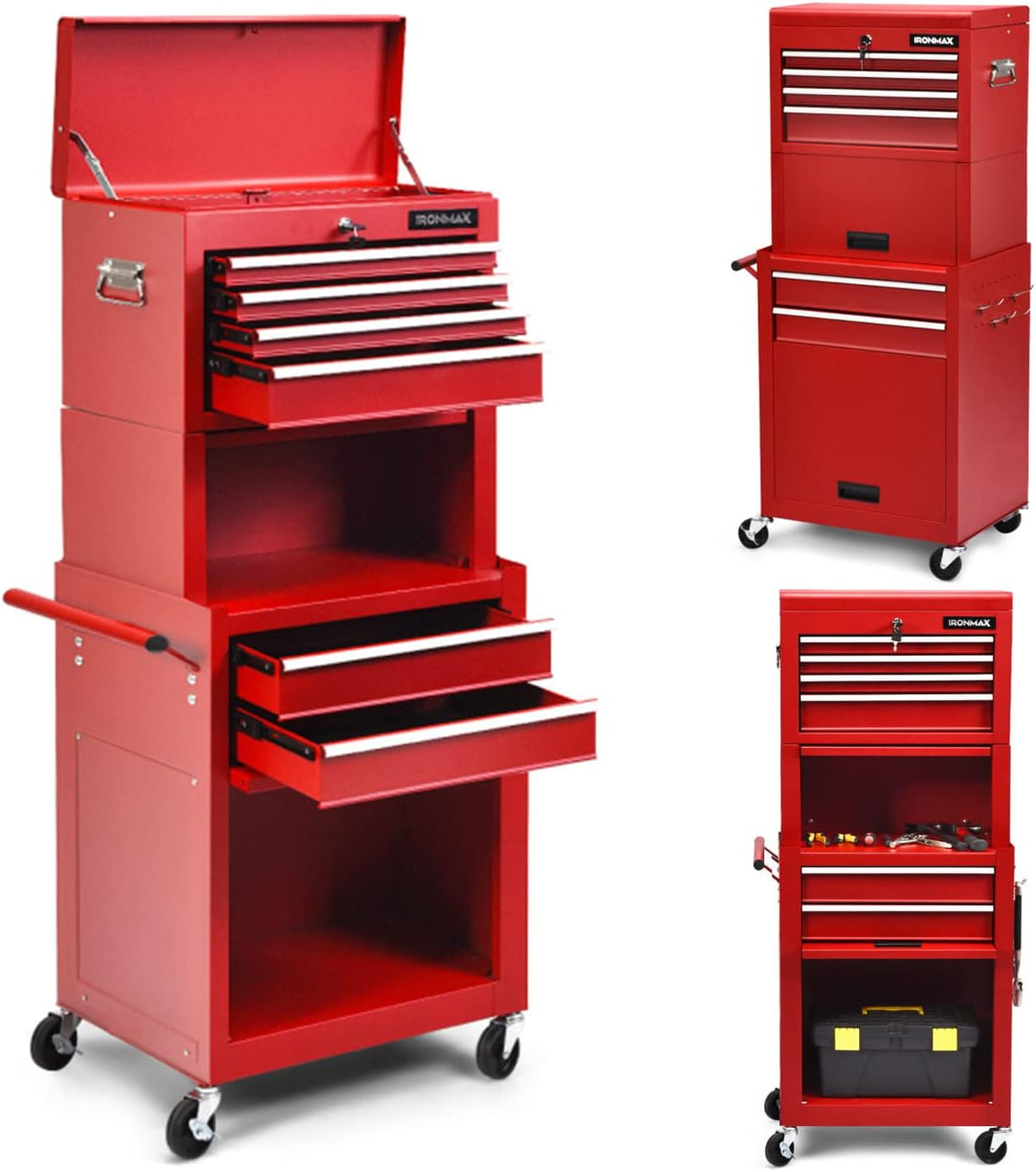 Red 6-Drawer Rolling Tool Storage Cabinet with Wheels A724854