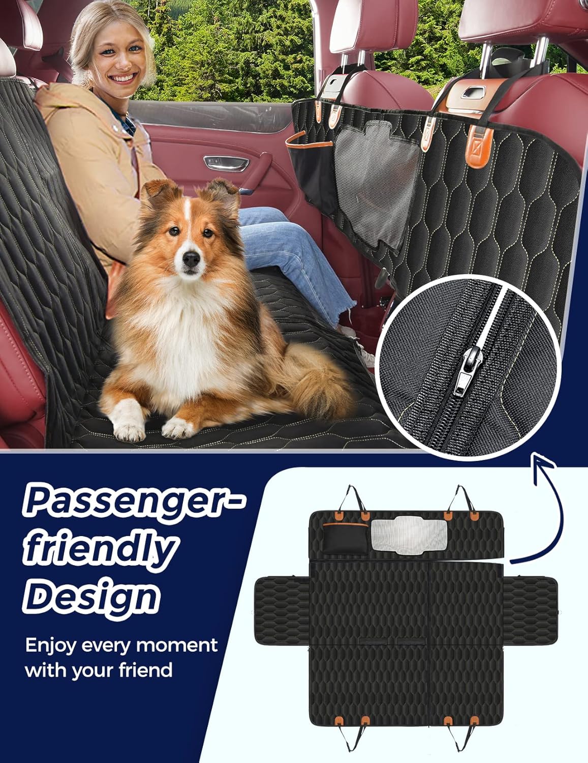 5-in-1 Waterproof Dog Seat Cover Pack of 2 S80477