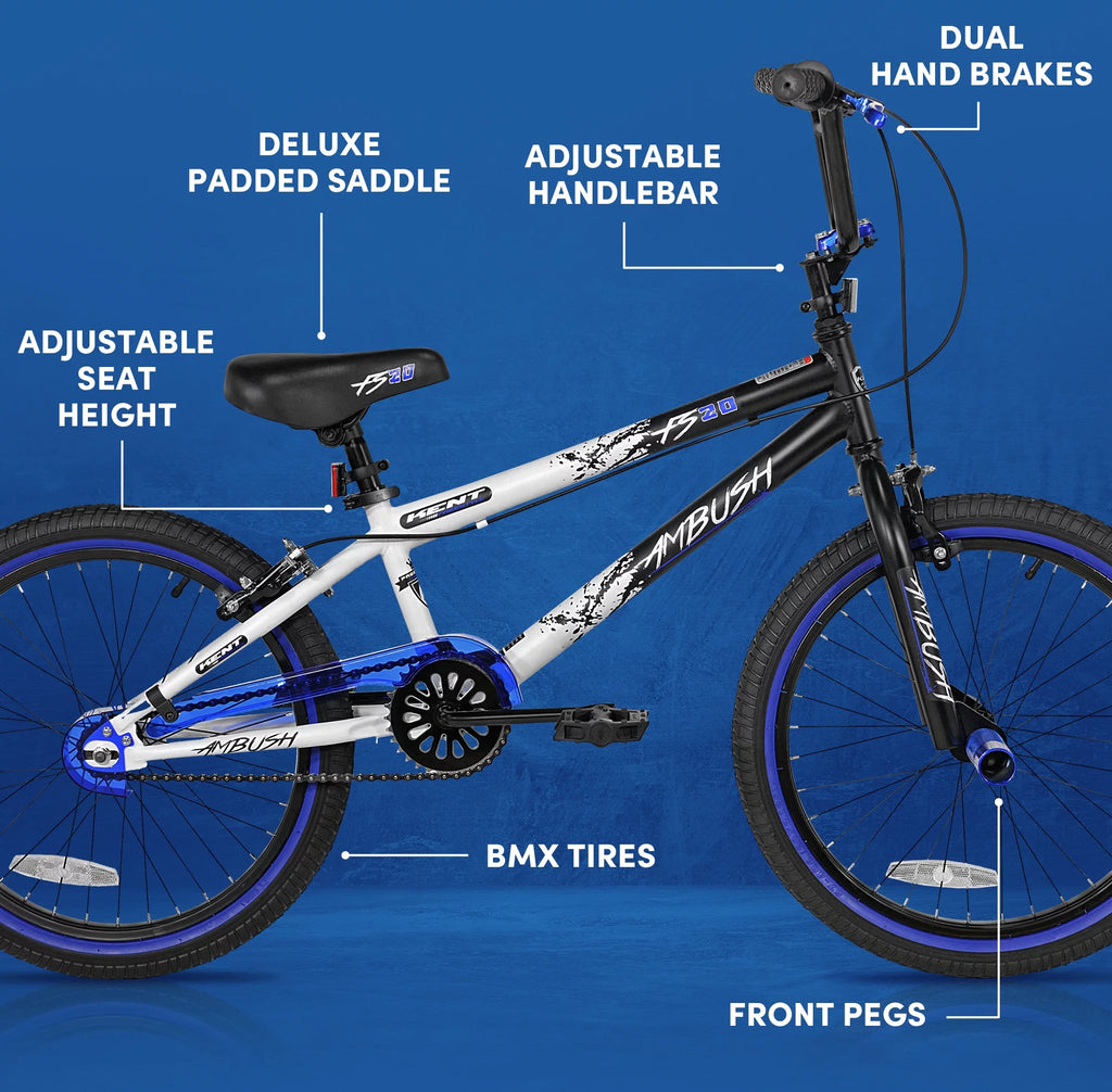 20 Boy's BMX Child Bike Black/Blue N12929