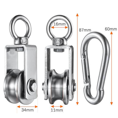 Stainless Steel Cable Pulley Wheel 2 Pack T627314