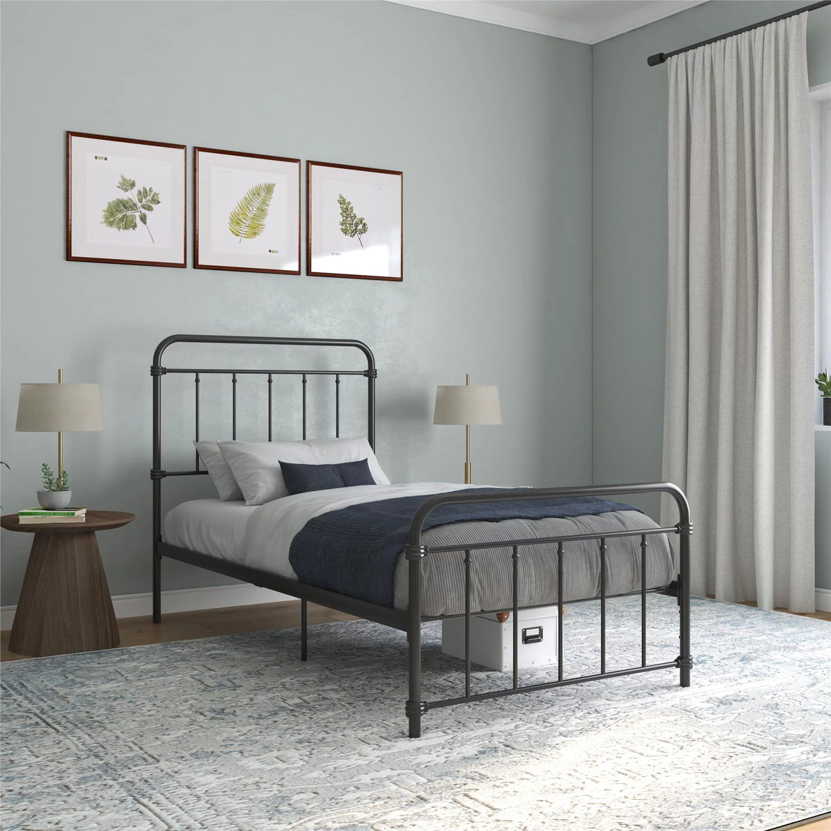 Black Twin Metal Platform Bed Frame G952008