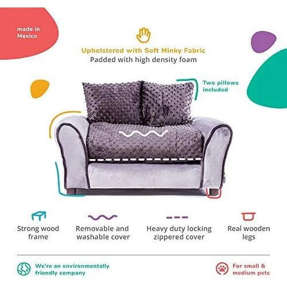 Charcoal Medium Pet Sofa Bed S186