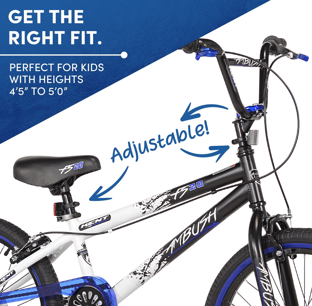 20 Boy's BMX Child Bike Black/Blue N12929