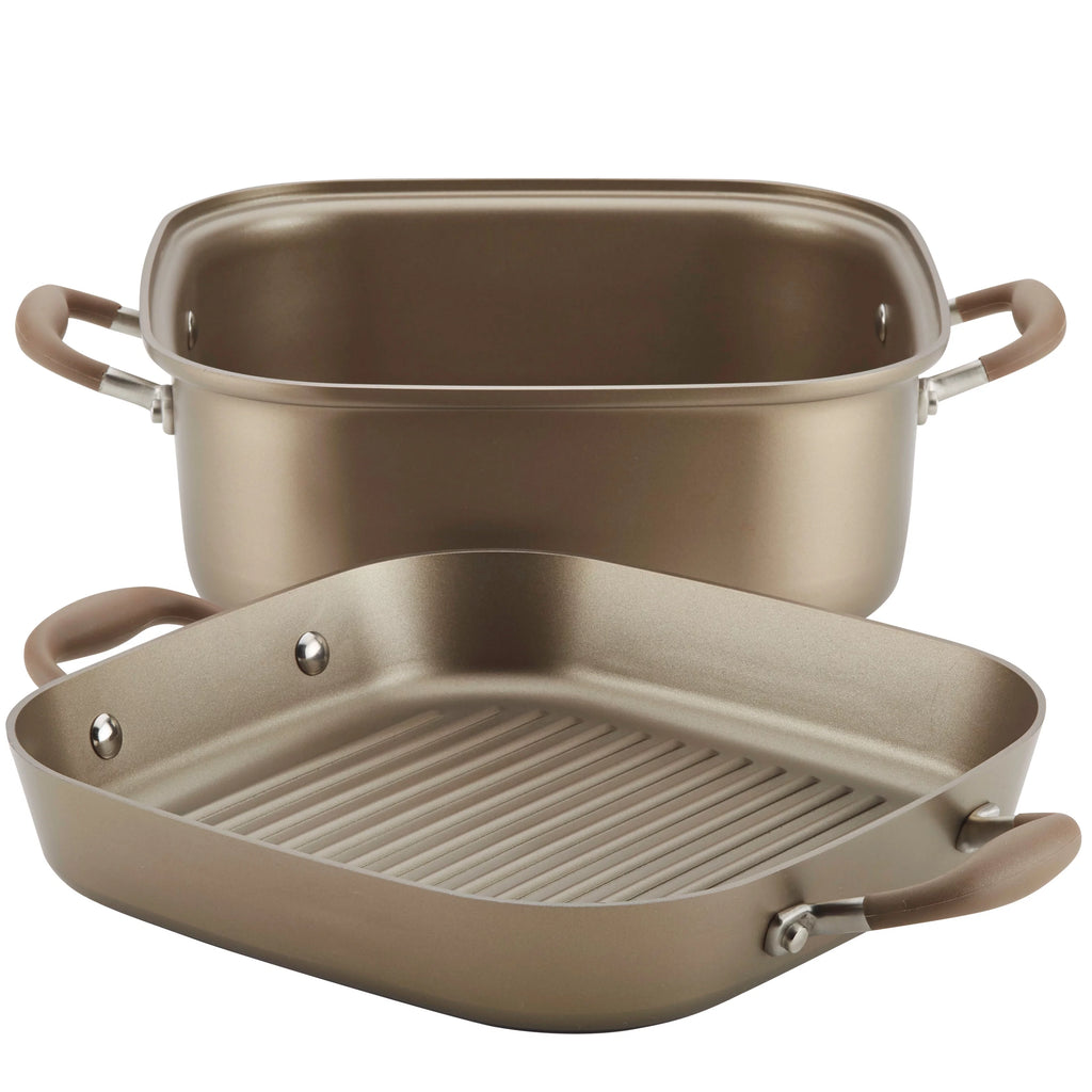 11-Inch Nonstick Deep Square Grill Pan and Roaster N592145