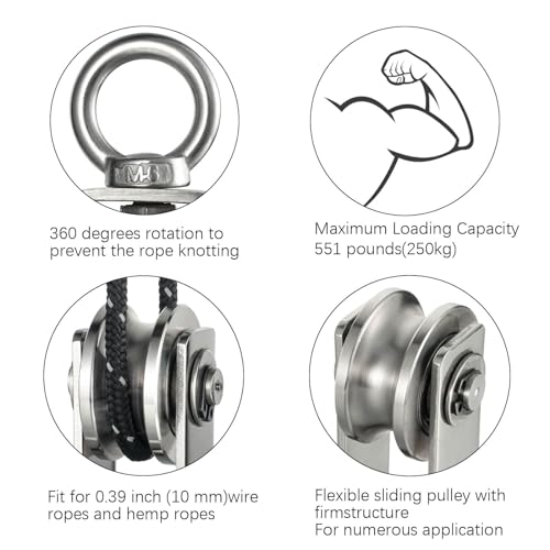 Stainless Steel Cable Pulley Wheel 2 Pack T627314