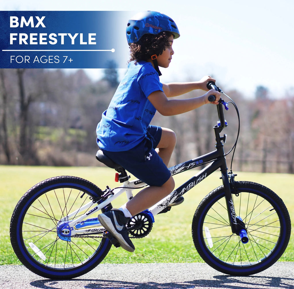 20 Boy's BMX Child Bike Black/Blue N12929