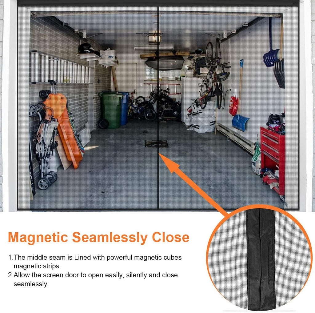 Black Fiberglass Mesh Garage Door Screen L4190
