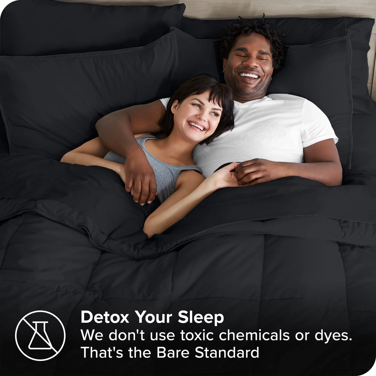 7-Piece Bed-in-a-Bag Full XL Black Sheet Set X246